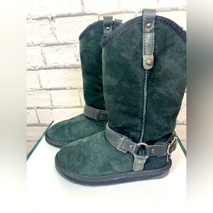 Australia Luxe Collective Womens Dita Short Boots Genuine Sheepskin Black Size 5